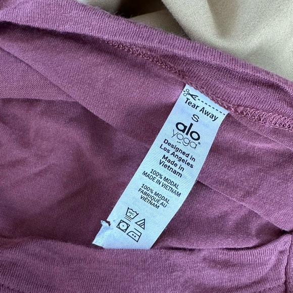 ALO dusty rose t-shirt tunic with slits - Picture 4 of 5